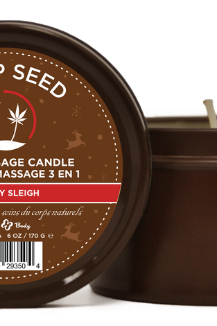 Hemp Seed 3-in-1 Massage Candle Ride My Sleigh  6oz/ 170 G EB-HSCH021C