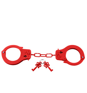 Fetish Fantasy Series Metal Handcuffs - Red PD3801-15