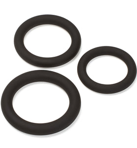 Pro Sensual Silicone Cock Ring 3 Pack - Black WTC85213