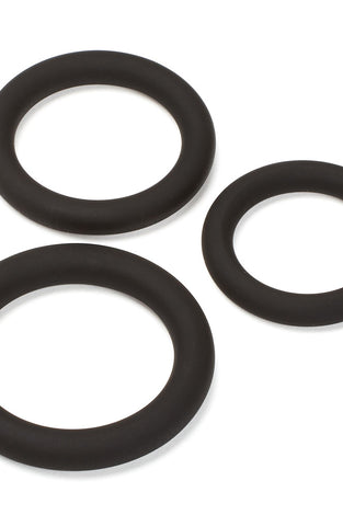 Pro Sensual Silicone Cock Ring 3 Pack - Black WTC85213