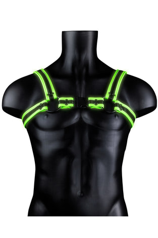 Bonded Leather Buckle Harness - Small/medium -  Glow in the Dark OU-OU773GLOSM