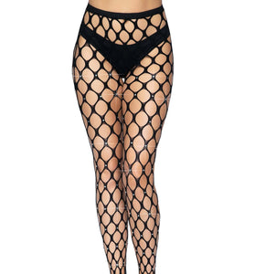 Rhinestone Pothole Net Tights - One Size - Black LA-9713BLKOS