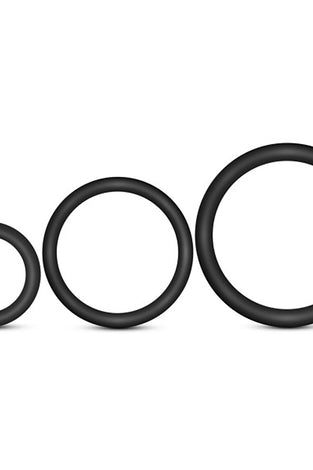Performance - Vs4 Pure Premium Silicone Cockring Set - Black BL-370815