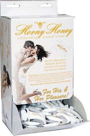 Horny Honey Stimulating Arousal Gel - 144 Piece Display - 2 Cc. Pillow Packs HTP2672D