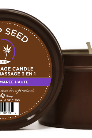 Hemp Seed 3-in-1 Massage Candle - High Tide - 6 Oz. EB-HSC053