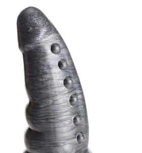 Beastly Tapered Bumpy Silicone Dildo - Silver CC-AG878-SLV