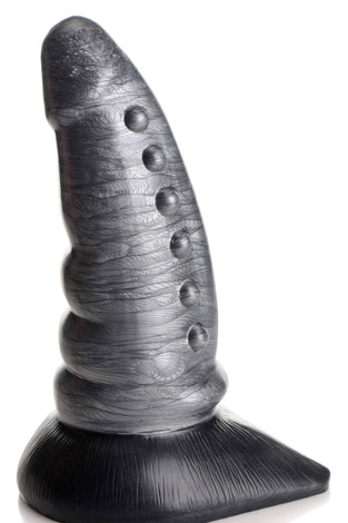 Beastly Tapered Bumpy Silicone Dildo - Silver CC-AG878-SLV