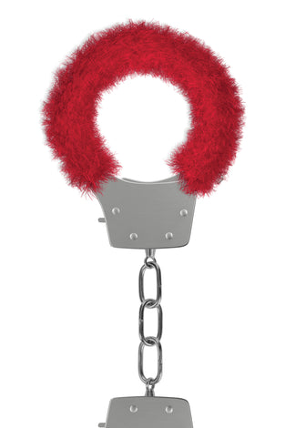 Pleasure Handcuffs Furry - Red OU-OU004RED
