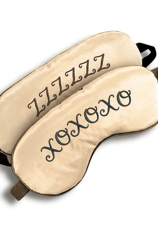 The 9's Xoxo/zzz Satin Blindfold - Black/gold ICB2637-2