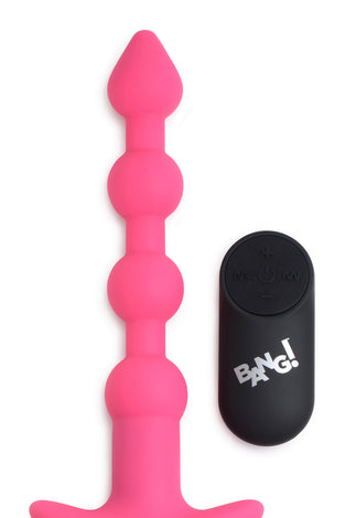 Bang - Vibrating Silicone Anal Beads and Remote Control - Pink BNG-AG614-PNK