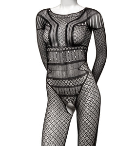 Scandal Plus Size Full Length Lace Body Suit - Plus Size - Black SE2711853