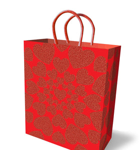 Glitter Heart Gift Bag - Red LG-LGP026
