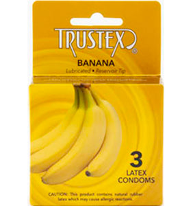Trustex Flavored Lubricated Condoms - 3 Pack - Banana AL-4025