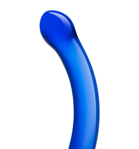 6 Inch Curved G-Spot Blue Glass Dildo GLAS-147
