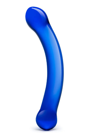 6 Inch Curved G-Spot Blue Glass Dildo GLAS-147