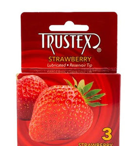 Trustex Flavored Lubricated Condoms - 3 Pack - Strawberry AL-4015