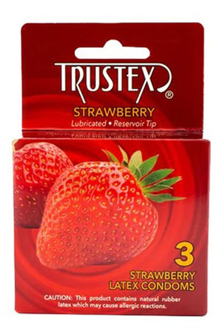 Trustex Flavored Lubricated Condoms - 3 Pack - Strawberry AL-4015