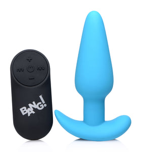 21x Silicone Butt Plug With Remote - Blue BNG-AG563-BLU