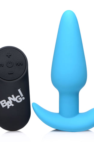21x Silicone Butt Plug With Remote - Blue BNG-AG563-BLU