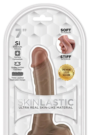 Skinsations - Skinlastic - Sliding Skin Dildo -   7-Inch With Suction Base HP3368