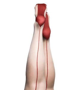 Whitney -Red Back Seam Thigh High - Size a - Nude KX-1334A-NUD-A