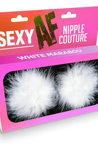 Sexy Af Nipple Couture  White Marabou LG-NV207