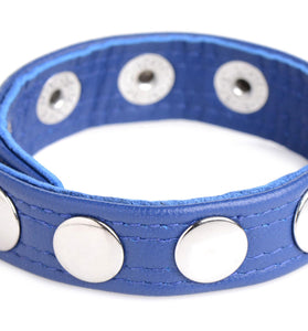 Cock Gear Leather Speed Snap Cock Ring - Blue STR-AG845-BLU