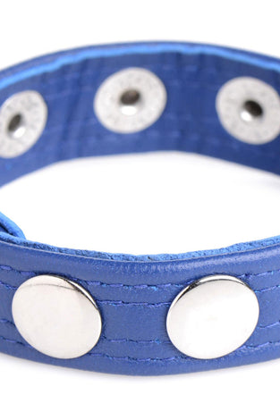 Cock Gear Leather Speed Snap Cock Ring - Blue STR-AG845-BLU