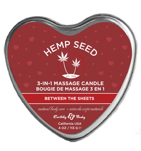 Hemp Seed 3-in-1 Massage Candle -  Between the Sheets - 4oz EB-HSCV022B