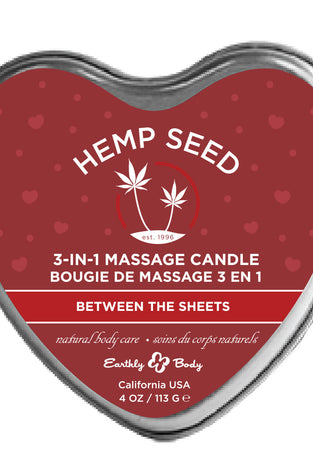 Hemp Seed 3-in-1 Massage Candle -  Between the Sheets - 4oz EB-HSCV022B
