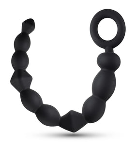 Anal Adventures Platinum - Silicone Beginner Anal  Beads - Black BL-23945