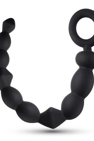Anal Adventures Platinum - Silicone Beginner Anal  Beads - Black BL-23945