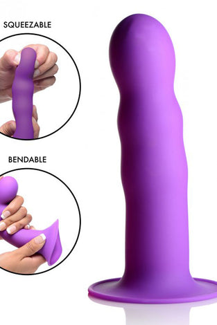 Squeeze It Squeezable Wavy Dildo - Purple SQ-AG328-PUR