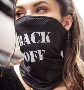 Face/ Neck Bandana - Back Off - Black Print -  One Size GE-252-BLK-OS