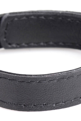 Leather and Velcro Cock Ring - Black STR-AG846-BLK