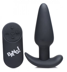 21x Silicone Butt Plug With Remote - Black BNG-AG563-BLK