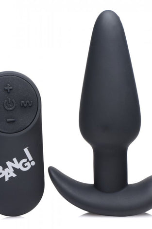 21x Silicone Butt Plug With Remote - Black BNG-AG563-BLK