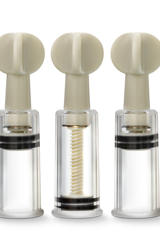 Temptasia - Clit and Nipple Twist Suckers - Set of 3 - Clear BL-39991