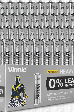 Vinnic Super Heavy Duty AA Batteries - 40 Count Box SP4