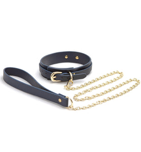 Bondage Couture - Collar and Leash - Blue NSN-1306-27