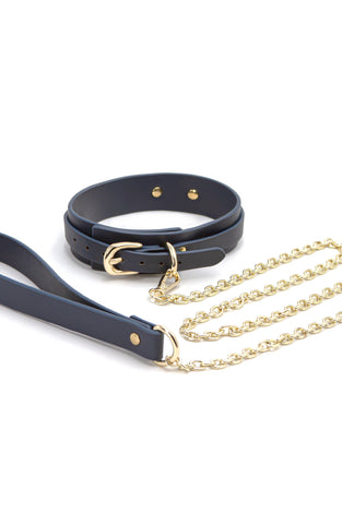 Bondage Couture - Collar and Leash - Blue NSN-1306-27