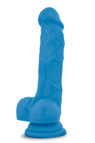 Neo - 7.5 Inch Dual Density Cock With Balls - Neon Blue BL-89702