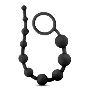 Anal Adventures - Platinum - Silicone 10 Anal   Beads - Black BL-11015