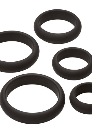 Cloud 9 Comfort Cock Rings With Flat Back 5 Pack - Black WTC961