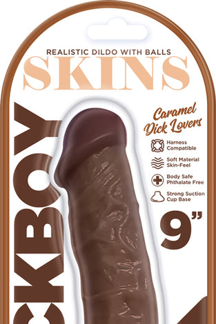 Dickboy - Skins - Dildo With Balls - 9 Inch -  Caramel Dick Lovers HP3364
