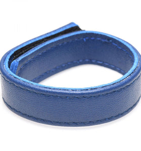 Leather and Velcro Cock Ring - Blue STR-AG997-BLU