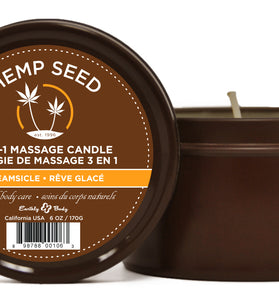 Hemp Seed 3-in-1 Massage Candle - Dreamsicle - 6 Oz. EB-HSC006