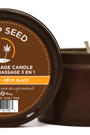 Hemp Seed 3-in-1 Massage Candle - Dreamsicle - 6 Oz. EB-HSC006