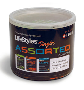 Lifestyles Assorted Singles - 40 Count Jar LSJAR675