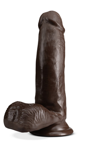 Dr. Skin Plus - 7 Inch Posable Dildo With Balls -  Chocolate BL-19916